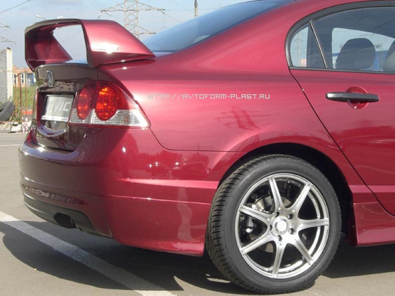 Юбка заднего бампера Mugen Style Honda Civic 4D 2006-2012